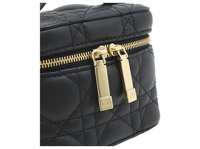 Dior Black Micro Lammfell Cannage Lady Dior Vanity Case Schwarz - Ansicht 5