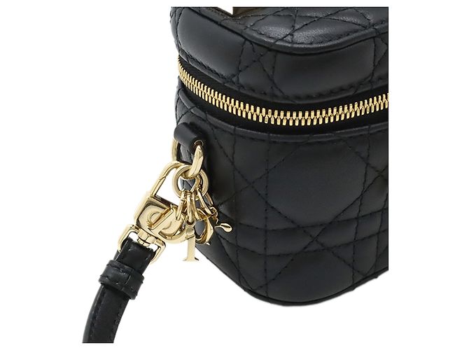 Dior Black Micro Lammfell Cannage Lady Dior Vanity Case Schwarz - Ansicht 6