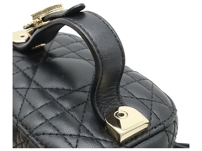 Dior Black Micro Lammfell Cannage Lady Dior Vanity Case Schwarz - Ansicht 8