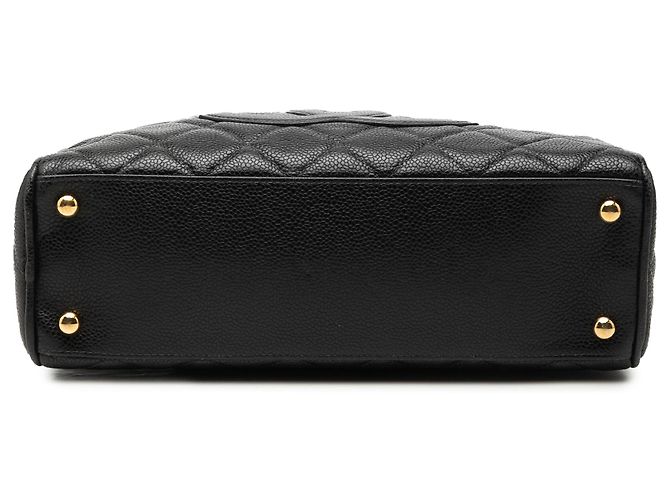 Borsa Bowling Chanel Black CC Quilted Caviar Nero - vista 3