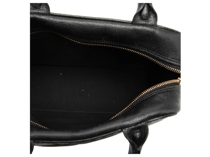 Borsa Bowling Chanel Black CC Quilted Caviar Nero - vista 4