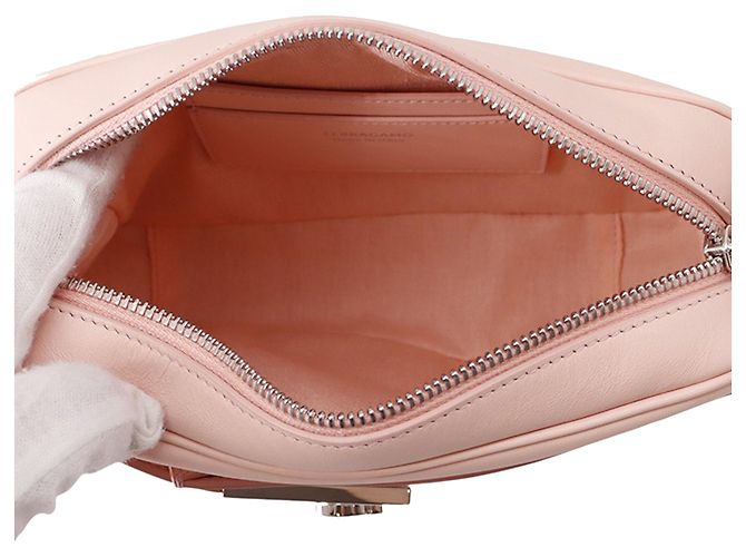 Salvatore Ferragamo Borsa a tracolla camera case Gancini Archive in piccola pelle rosa Ferragamo - vista 4