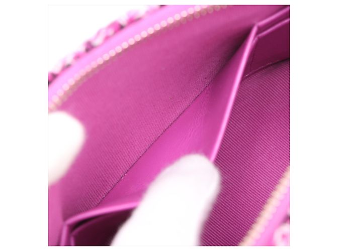 Chanel Purple Mini CC gesteppte Tweed-Clutch mit Kette - Ansicht 4