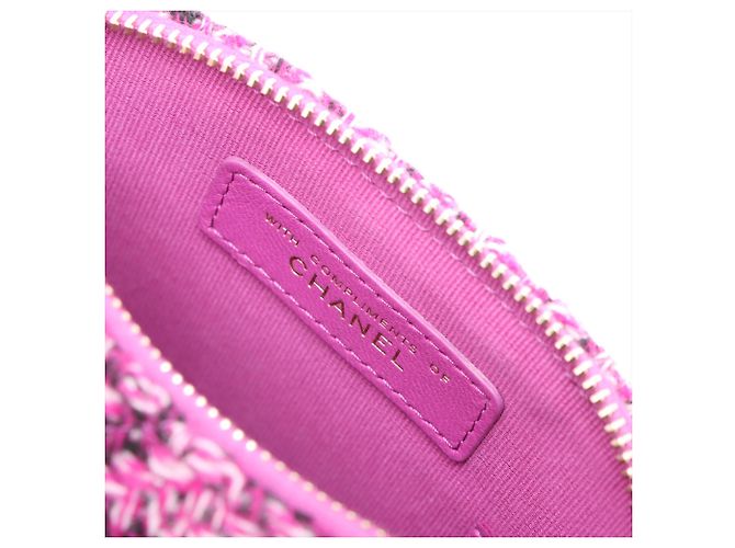 Chanel Purple Mini CC gesteppte Tweed-Clutch mit Kette - Ansicht 7
