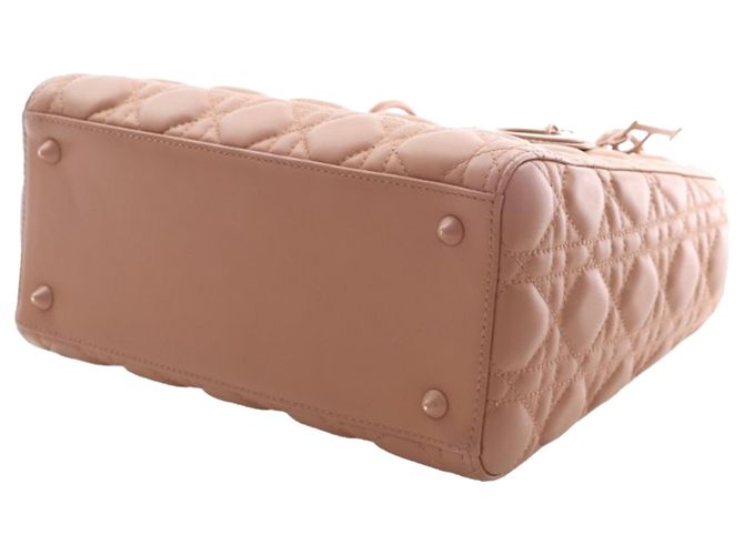 Lady Dior Cannage in pelle di vitello ultra opaca marrone Medium Carne - vista 10