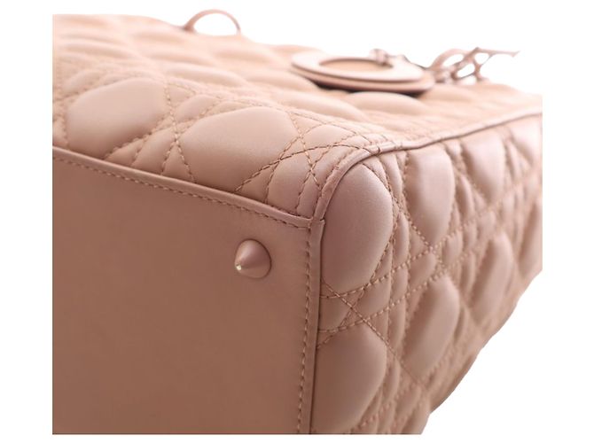 Lady Dior Cannage in pelle di vitello ultra opaca marrone Medium Carne - vista 12