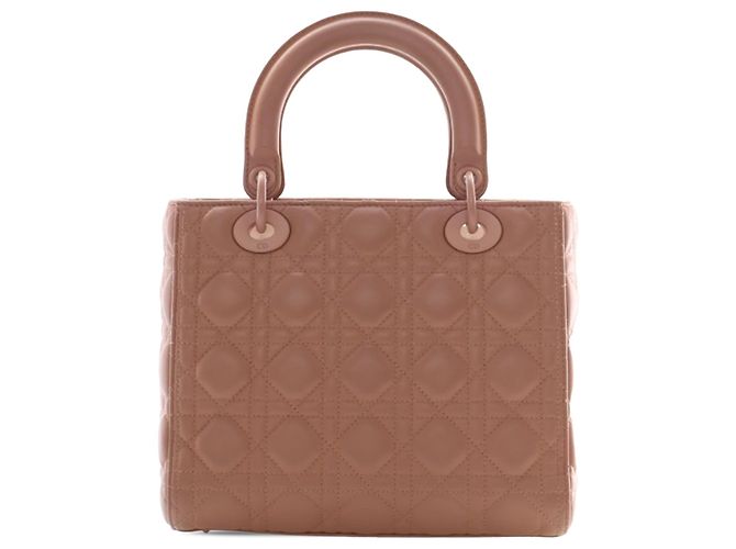 Lady Dior Cannage in pelle di vitello ultra opaca marrone Medium Carne - vista 3