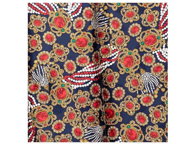 Sciarpa in seta Chanel Blue Gripoix Print Blu navy - vista 6