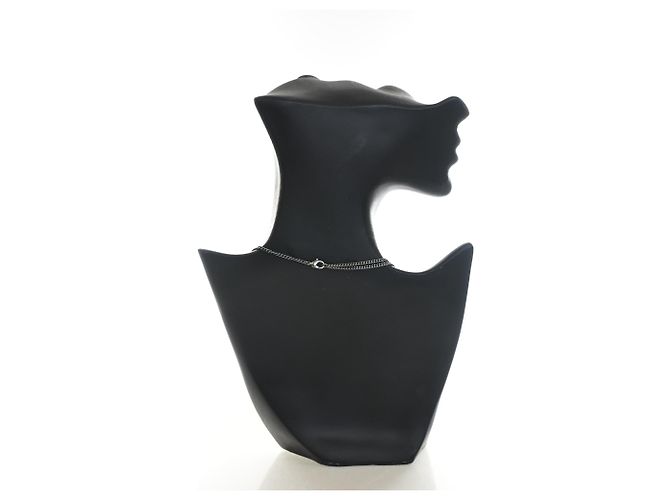 Collana con pendente Chanel Silver CC in ottone e strass Argento - vista 8