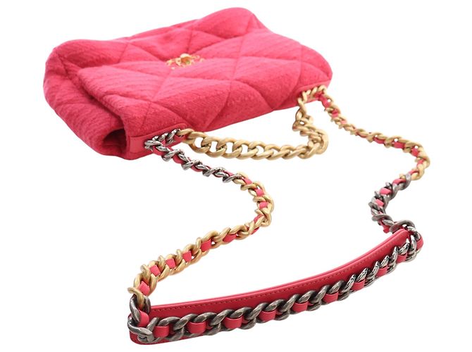 Chanel Pink Large Tweed 19 Flap Rosa - vista 14