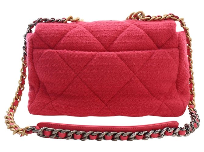 Chanel Pink Large Tweed 19 Flap Rosa - vista 4
