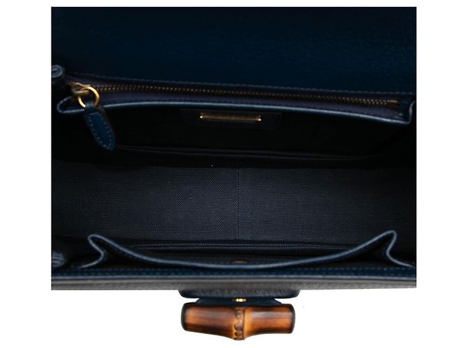 Borsa Gucci Blue 100th Anniversary Medium GG Coated Canvas Kaleidoscope 1947 Bamboo Top Handle - vista 4