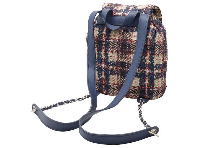 Rucksack Chanel Blue CC Nylon Tweed Print Blau Dunkelblau - Ansicht 2