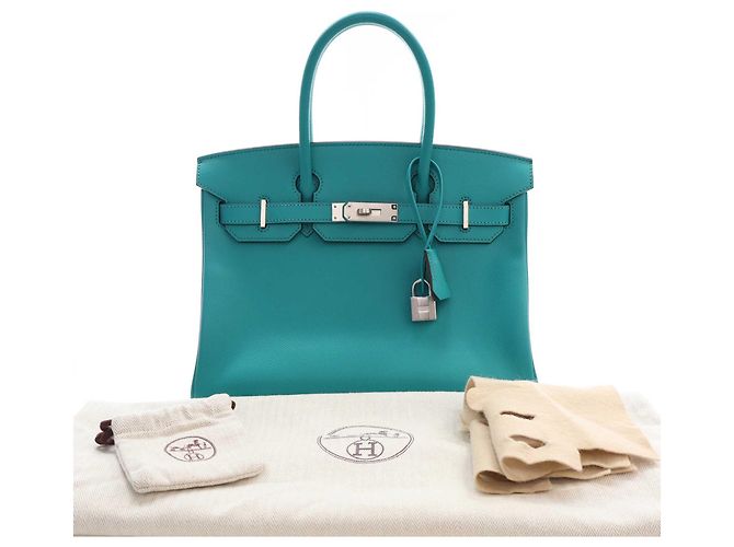 Hermès Blue Epsom Birkin Retourne 30 Blau Türkis - Ansicht 15