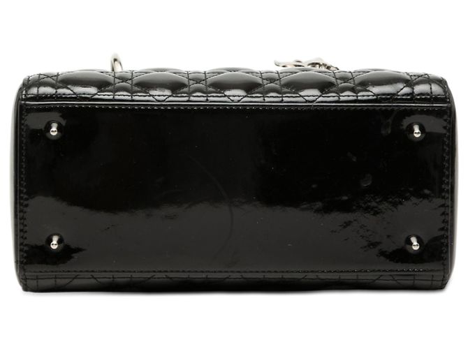 Dior Black Medium Patent Cannage Lady Dior Nero - vista 3