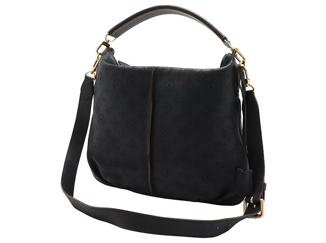 Louis Vuitton Black Monogram Mahina Selene MM Nero - vista 2