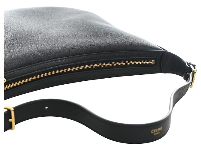 Céline Borsa a tracolla Heloise in pelle di vitello a grana morbida nera Medium di Celine Nero - vista 13