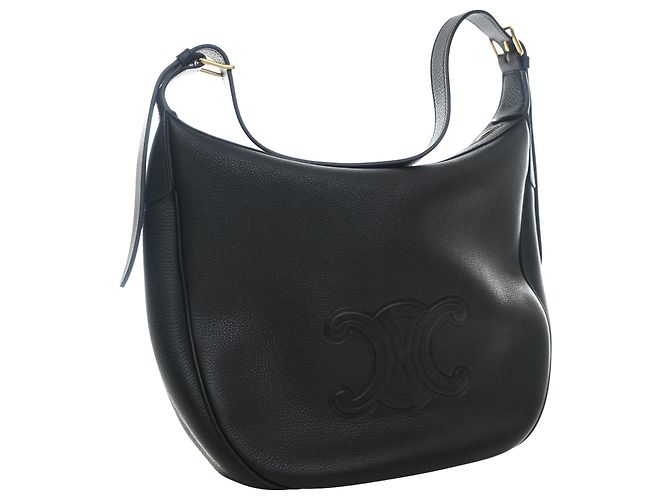 Céline Borsa a tracolla Heloise in pelle di vitello a grana morbida nera Medium di Celine Nero - vista 2