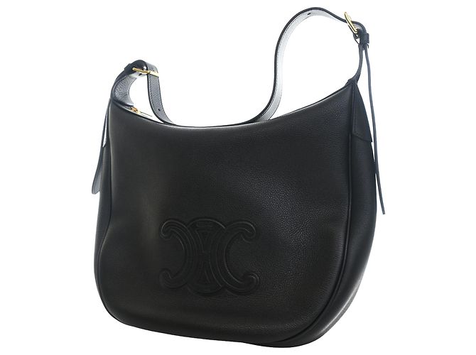 Céline Borsa a tracolla Heloise in pelle di vitello a grana morbida nera Medium di Celine Nero - vista 3