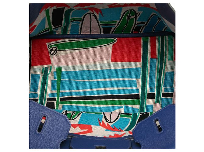 Hermès Blue Limited Edition Taurillon Novillo Sea Surf and Fun Birkin Retourne 35 Dark blue - view 4