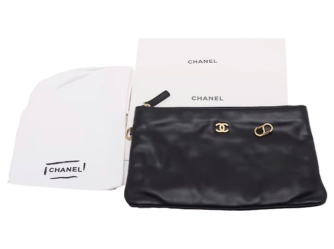 Chanel 22 Handtasche aus gestepptem glänzendem Kalbsleder Schwarz Medium - Ansicht 11