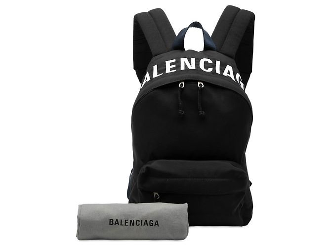 Zaino Balenciaga Black Nylon Wheel Nero - vista 7