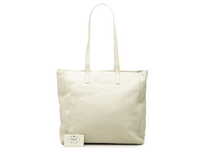 Tote Prada White Vitello Daino Bianco - vista 7