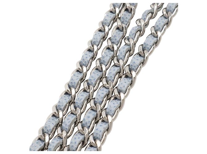 Wallet On Chain Portafoglio con catena Chanel Blue CC Caviar Half Moon Blu chiaro - vista 8