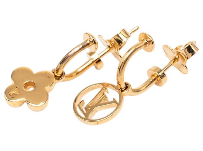 Orecchini Louis Vuitton Gold Gold Plated Blooming Push Back D'oro - vista 2