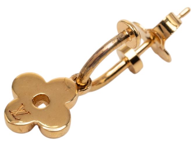 Orecchini Louis Vuitton Gold Gold Plated Blooming Push Back D'oro - vista 3