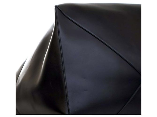 LOEWE Tote Pieghevole Puzzle in pelle di vitello lucida nera XXL Nero - vista 12