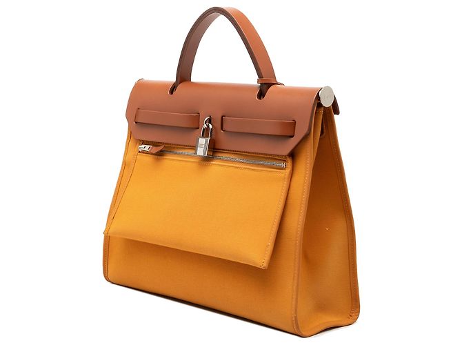 Hermès Orange Toile Herbag Zip 31 Arancione - vista 2