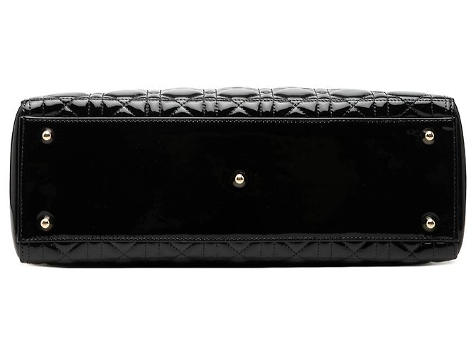 Dior Black Large Patent Cannage Lady Dior Nero - vista 3