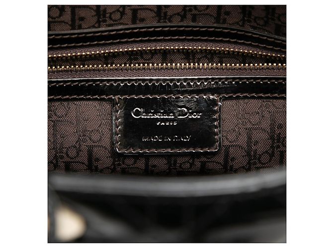 Dior Black Large Patent Cannage Lady Dior Nero - vista 5