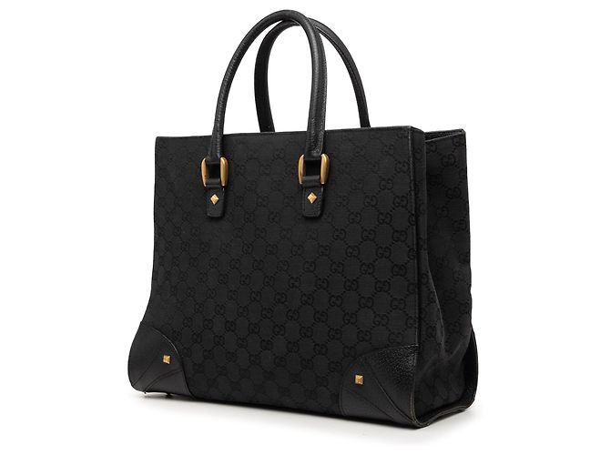 Borsa Gucci Black GG Canvas Nailhead Nero - vista 2