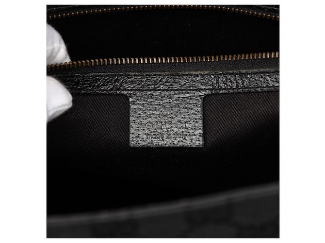 Borsa Gucci Black GG Canvas Nailhead Nero - vista 5