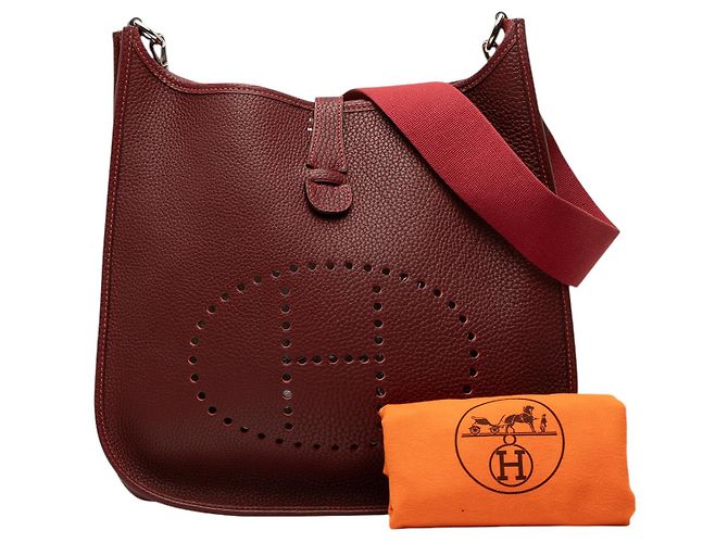 Hermès Red Togo Evelyne I 33 Roja Burdeos - vista 7