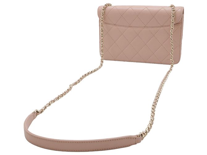 Chanel Pink Mini Quilted Sheepskin Beauty Lock Flap Rosa - vista 2