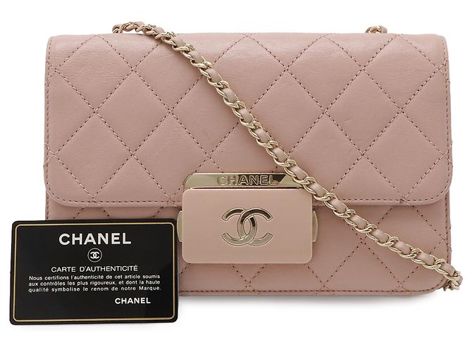 Chanel Pink Mini Quilted Sheepskin Beauty Lock Flap Rosa - vista 9