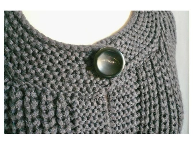 Hermès Cardigan aus Schurwolle grau Größe 38 - Ansicht 2