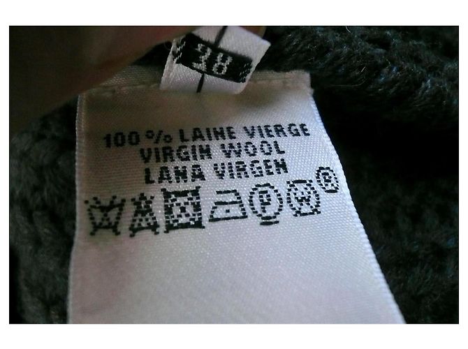 Hermès Cardigan aus Schurwolle grau Größe 38 - Ansicht 8
