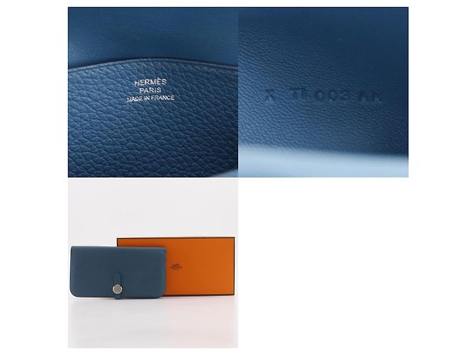 Hermès Hermes Dogon Recto Verso Leder Blau - Ansicht 5