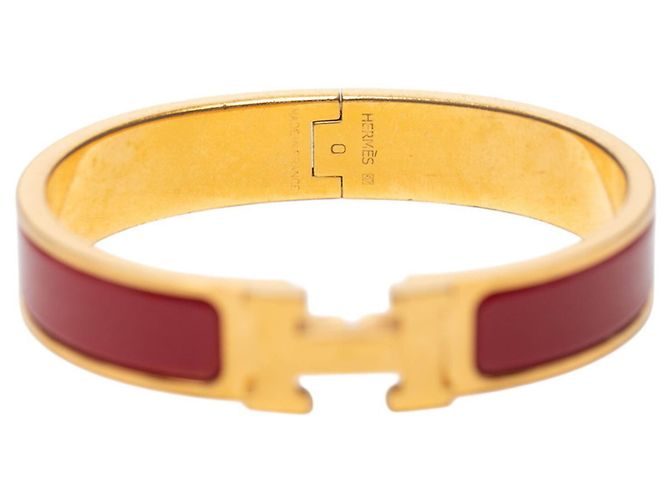 Bracciale in smalto Click H PM Hermès Oro e Rosso D'oro - vista 4