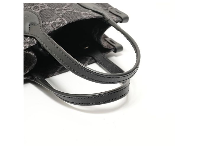 Borsa Mini Tote in Denim GG Gucci Nero - vista 12