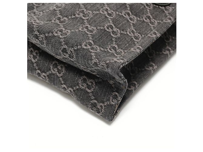 Borsa Mini Tote in Denim GG Gucci Nero - vista 6