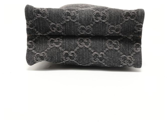 Borsa Mini Tote in Denim GG Gucci Nero - vista 7