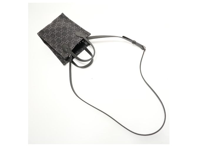 Borsa Mini Tote in Denim GG Gucci Nero - vista 8