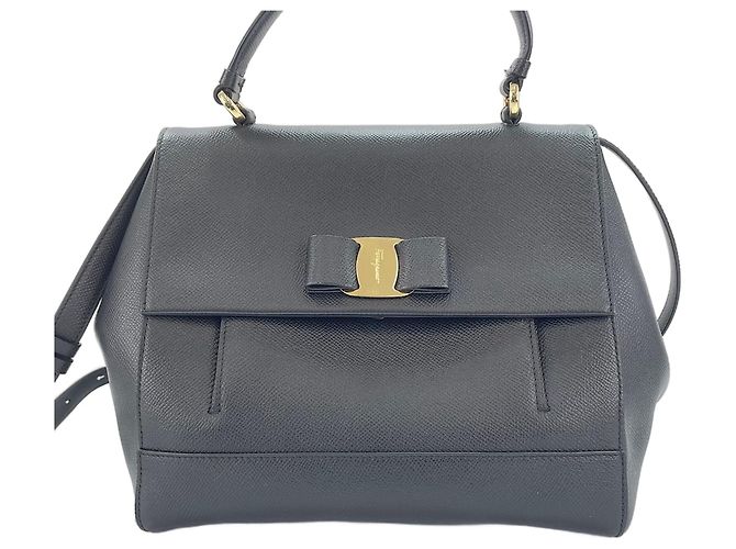 Salvatore Ferragamo Schwarze 2-Wege-Handtasche - Ansicht 2