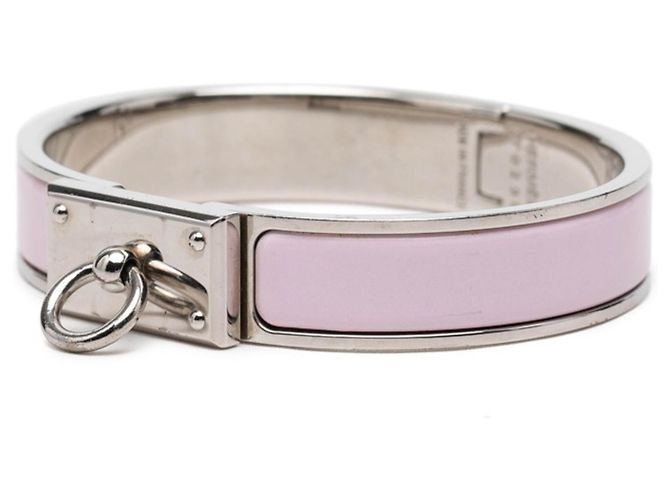Hermès Bracciale Clic Anneau Hermes Argento Rosa - vista 2