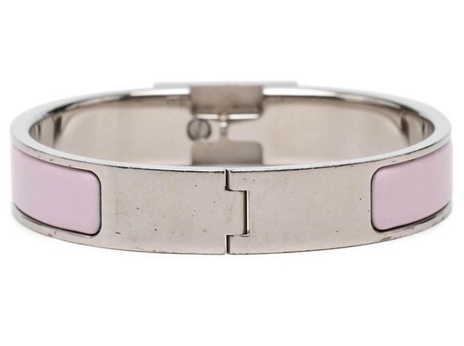 Hermès Bracciale Clic Anneau Hermes Argento Rosa - vista 3